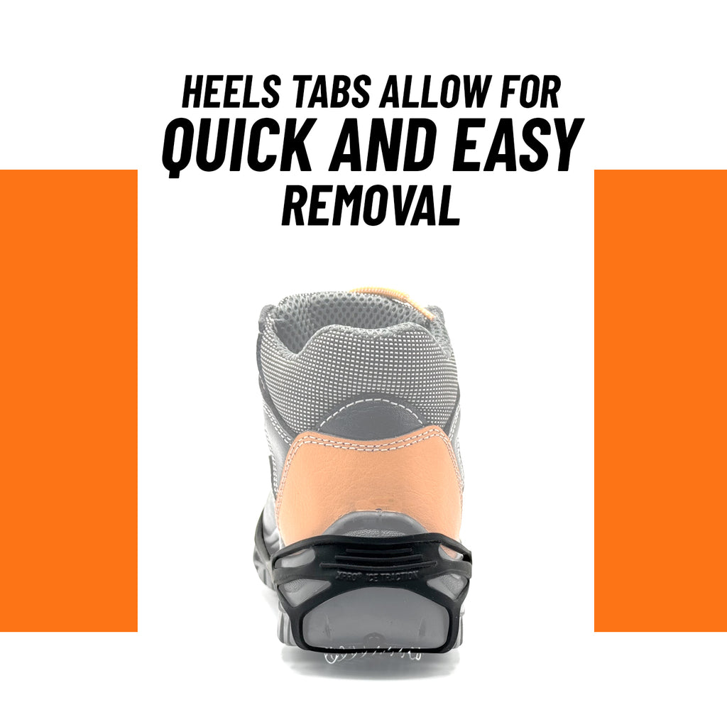 XPRO Walk Traction Cleats - 360-Degree Grip on Snow, Ice, & Multi-terrain Surfaces - Elastic Outer Band w/ Easy-On/Off Heel Tab & 1.2mm Zinc-coated Steel Coils - Abrasion & Rust Resistant - Unisex