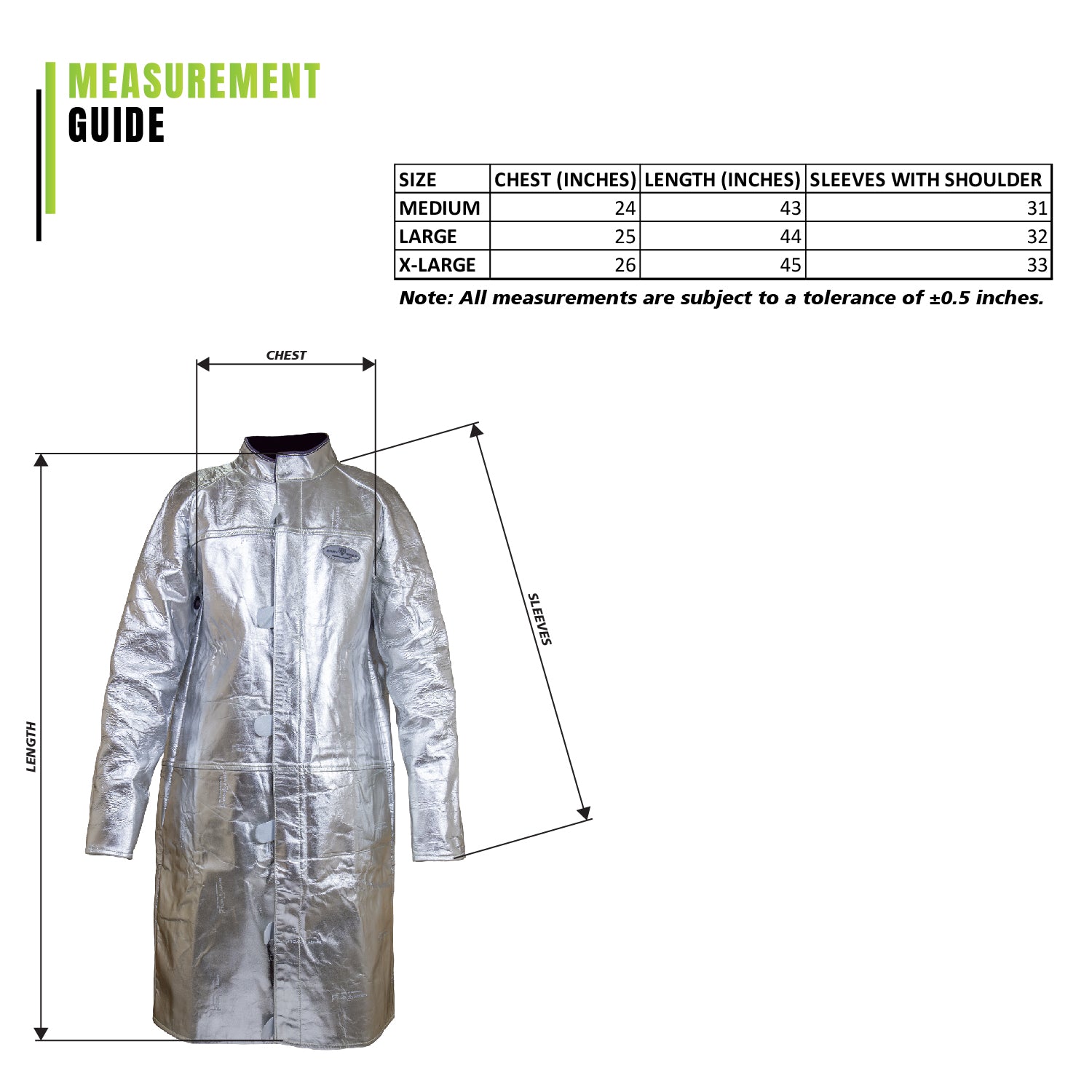 Aluminized Molten Metal & Heat Resistant Safety Long Coat