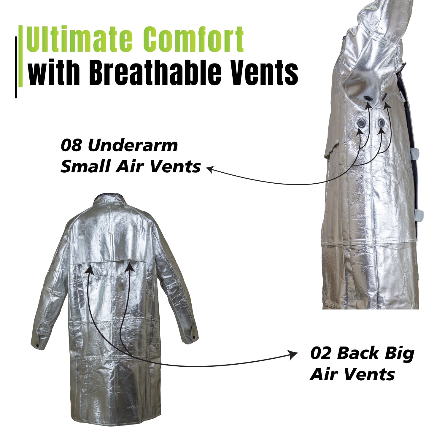 Aluminized Molten Metal & Heat Resistant Safety Long Coat